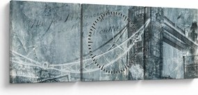 Kép - Tower Bridge hideg tónusokkal (órával) (90x30 cm)