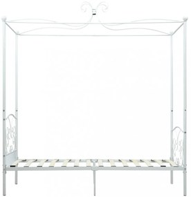 fehér fém baldachinos ágykeret 100 x 200 cm