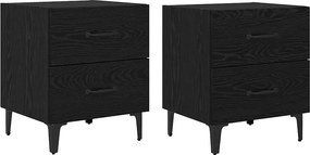 vidaXL Ágyat tartó szekrény 2 pcs Fekete tölgy 40 x 35 x 47,5 cm