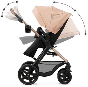 KINDERKRAFT - Kombinált babakocsi 3in1 MOOV 2 Sand bézs + autósülés MINK PRO