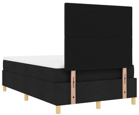 Boxspring ágy matraccal és LED világítással fekete 120x190 cm szövet