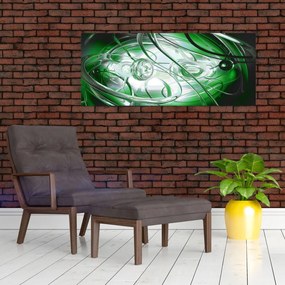 Zöld absztrakt kép (120x50 cm)