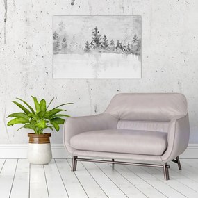 Üveg kép - Szarvas a tónál (70x50 cm)