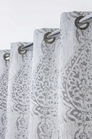 Coralia dekorfüggöny átvezetőkkel 140 x 280 cm szürke mintás