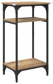 Oldal asztal polcokkal kézműves tölgy 40 x 30 x 75 cm Faanyag
