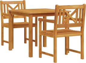 vidaXL Kert étkező szett 3 pcs Barna Tömör akácfa