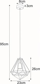 KAJA K-4018 MARKO Fekete Színű Függeszték 1xE27 15W IP20