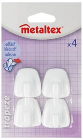 John 4 db-os fehér műanyag öntapadós akasztó szett - Metaltex