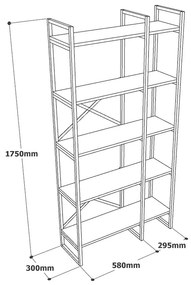 Fehér-aranyszínű polcos állvány 87,5x175 cm Monica – Kalune Design