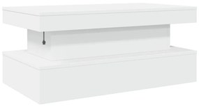 fehér dohányzóasztal LED-lámpákkal 90x50x40 cm