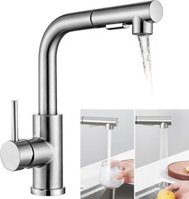 Konyhai Csaptelep Kihúzható Kifolyócsővel Fém konyhai csaptelep