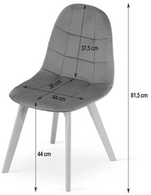 Étkezőgarnitúra 1 + 4, fehér ADRIA asztal 120x80 cm + sötétszürke bársony szék BORA
