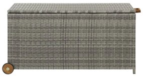 Világosszürke polyrattan kerti tárolóláda 120 x 65 x 61 cm