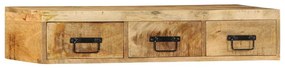 tömör nyers mangófa falra szerelhető TV-szekrény 100x30x19 cm