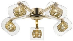 Klausen 140010 - Felületre szerelhető csillár KLASS 5xG9/3W/230V arany