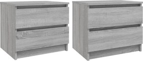 vidaXL 2 db szürke sonoma szerelt fa éjjeliszekrény 50 x 39 x 43,5 cm