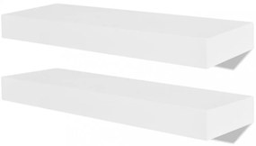 4 db fehér fali polc 40 cm