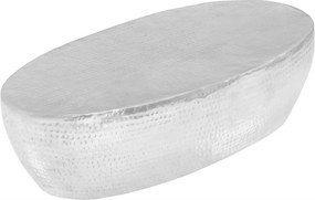 vidaXL ezüst kalapált alumínium dohányzóasztal 100 x 50 x 28 cm
