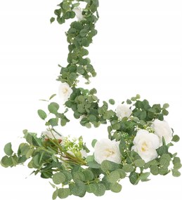 180 Cm-es Művirág Girland Fehér Virágokkal Dekoratív Esküvői Dekoráció