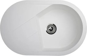 Vesta Plus Metalac Xgranit Gránit Mosogatótálca - Extra mély, Csepegtetőtálcás, Fehér