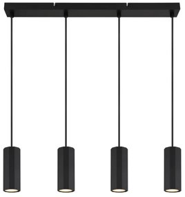 Globo 57918-4HB - Csillár zsinóron JAMES 4xGU10/25W/230V fekete