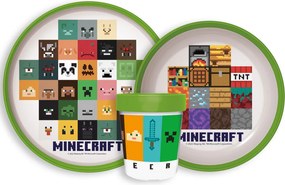Minecraft Crafters csúszásmentes étkészlet, micro műanyag szett