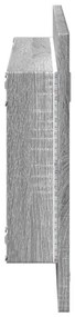 szürke sonoma szerelt fa LED-es fürdőszobatükör 100x8,5x37 cm