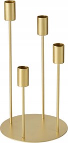 Fém Gyertyatartó Arany Dekoratív Modern 4 Db Junto Gyertyához 29X15 CM