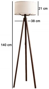 Állólámpa AYD 1xE27/40W/230V barna/fehér