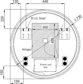 Kerek fürdőszobai LED tükör Ø80cm | Bluetooth hangszóró - Páramentesítő - Óra - Fényerő és színhőmérséklet szabályozás | Welland Alpha