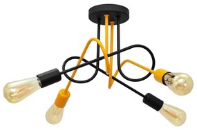 Felületre szerelhető csillár OXFORD 4xE27/15W/230V fekete/sárga