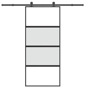 Tolóajtó vasalattal 90x205 cm edzett üveg&amp;Alumínium