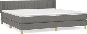 vidaXL sötétszürke szövet rugós ágy matraccal 200 x 200 cm