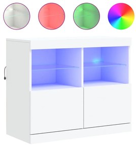 fehér tálalószekrény LED-világítással 81 x 37 x 67 cm