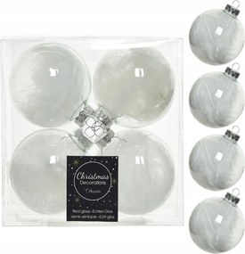 Üveggolyók 7 cm Átlátszó tollakkal 4 db-os szett