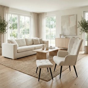 Relaxációs fotel, bézs, bársony kárpit, AK-303 CRM2