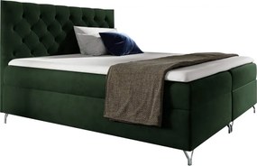 Boxspring ágy, 160x200, zöld Velvet szövet, GULIETTE + ajándék