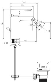 JIKA H3412H10041101 - PONTA bidé csaptelep 15,6 cm, fényes króm
