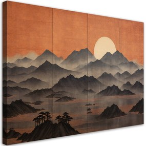 Gario Vászonkép Gyönyörű japán hegyi táj Méret: 60 x 40 cm