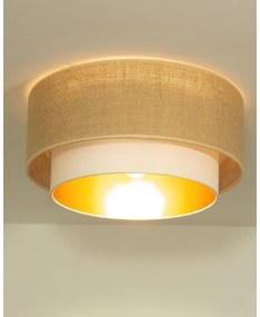 Mennyezeti lámpatest SARTA 1xE27/60W/230V, Ø 45 cm, fehér/juta