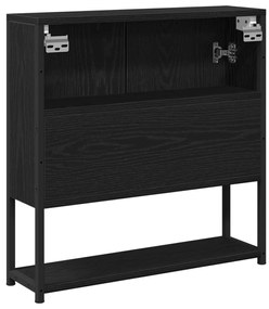 Fürdőszoba Tükör Szekrény Fekete Tölgy 60x16x60 cm Műanyag fóliás MDF