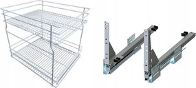 Cargo kosár alsó szekrényhez 60cm 600 Fehér 2p push Rejs teljes kihúzás