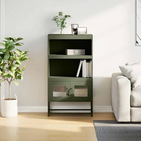 Highboard olívazöld 68x39x123 cm Acél