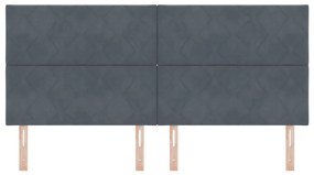 LED fejtámla gyémánt blokkok design sötétszürke 200 cm velúr