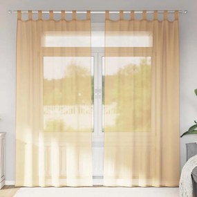 vidaXL 2 db homokszínű voile függönyök rúd zsebekkel