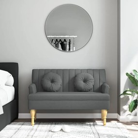 sötétszürke szövetpad párnákkal 113x64,5x75,5 cm