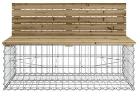 tömör impregnált fenyőfa gabion kerti pad 347x71x65,5 cm