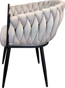 Étkezőszék, világosbézs Velvet szövet/fekete, BLER