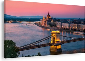 Kép - panoráma a városra, Budapest, Magyarország (90x60 cm)