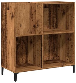 antik fa színű szerelt fa hanglemezszekrény 84,5 x 38 x 89 cm